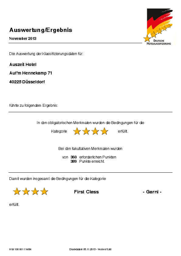 Deutsche Hotelklassifizierung 2013